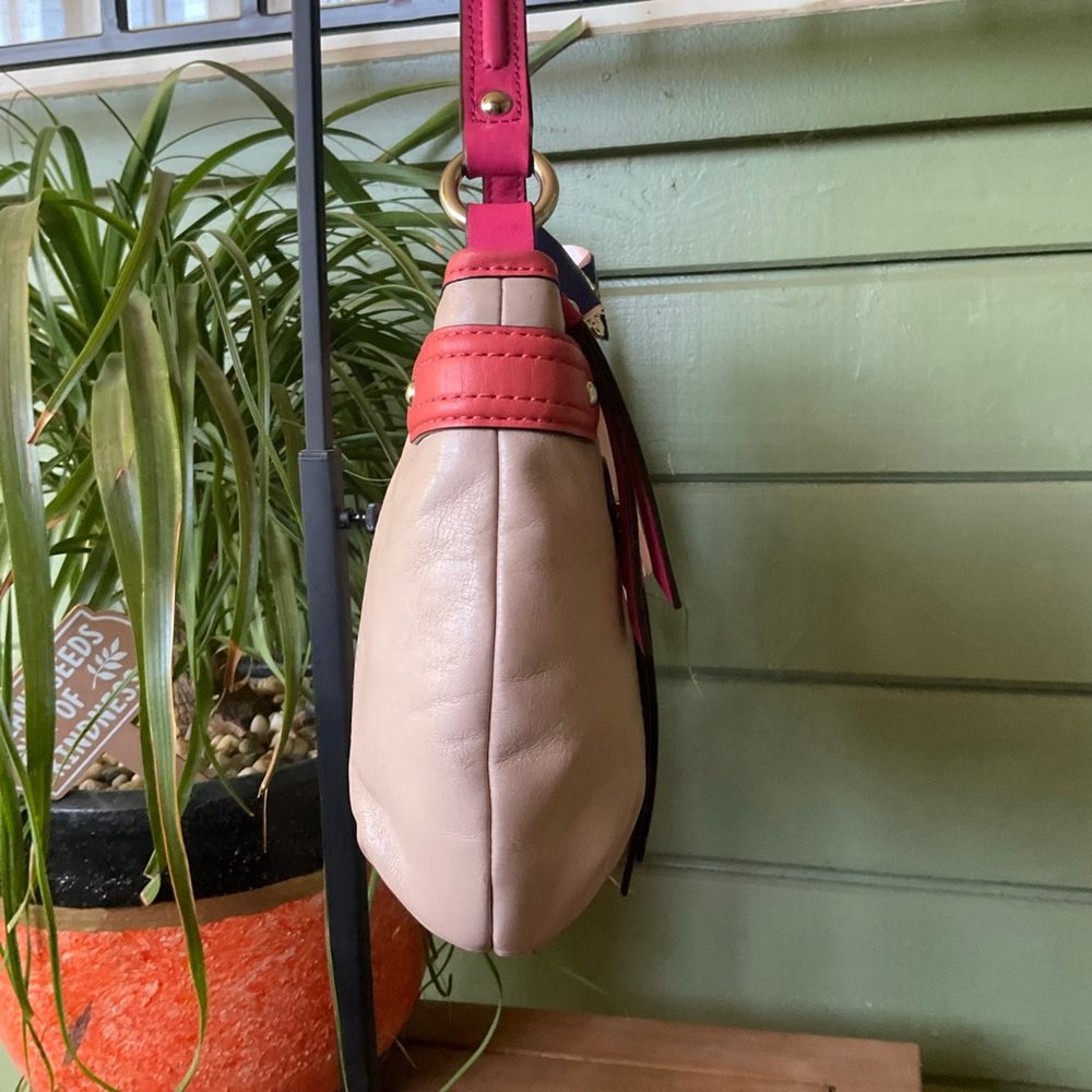 Coach Daisy Spectator Purse Tan/Pink with Scarf (no hang tag) - Picture 5 of 14